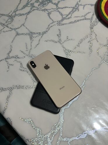 xs макс: IPhone Xs Max, Колдонулган, 64 ГБ, Алтын, Коргоочу айнек, Каптама, 77 %