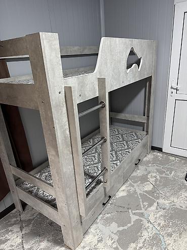 Детские односпальные кровати: Двухъярусная детская кровать, Новый, ЛДСП — 10