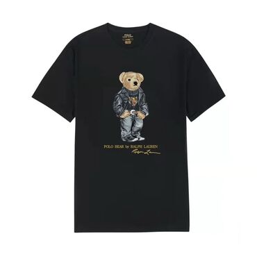 Футболки: Черная футболка с короткими рукавами и принтом медведя Polo Bear от