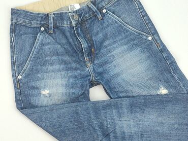 czarne jeansy z wysokim stanem bershka: Jeans, 12 years, 152, condition - Very good