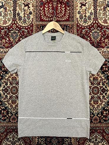 Футболки: BOSS kişi T-shirt. - Rəng: açıq boz melanj - İstehsal - Türkiyə 🇹🇷 - — 1