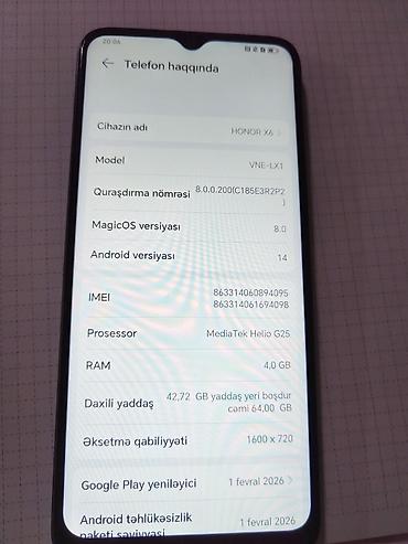 honor magic pad 4 qiymeti: Honor X6, 64 GB, rəng - Mavi, İki sim kartlı — 3