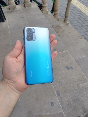 xiaomi note 10: Xiaomi Redmi Note 10, 64 GB, rəng - Göy, 
 Zəmanət, Barmaq izi, İki sim kartlı