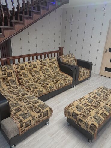 спальный диван бишкек цена: Угловой диван, цвет - Бежевый, Б/у