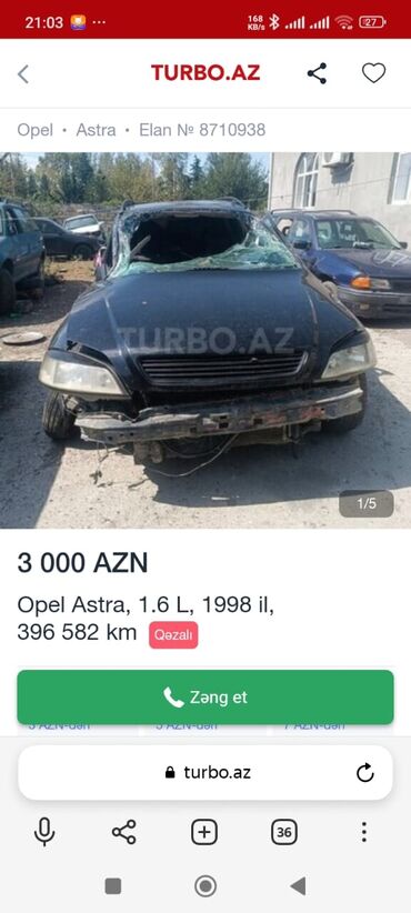 vaz 099 ehtiyat hisseleri: Opel Astra sökülüb satılır