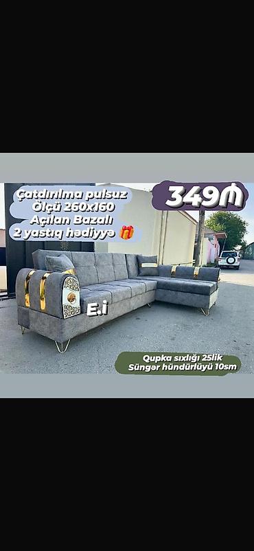 Künc divan – açılan bazalı model - Ölçü: 260 x 160 sm - Qupka — 1