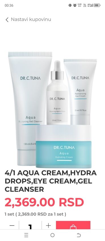 serum: Hidratacija lica, gel za umivanje,serum krema, krema za podrucje oko