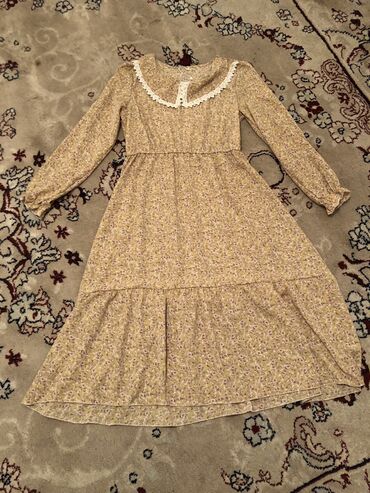 летнее платье лен: Вечернее платье, Средняя модель, С рукавами, 2XL (EU 44)