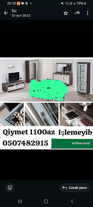 qapı dayandırıcı: EmbaWood qonaq otağı dəsti Komplekt: - TV stendi: açıq rəf və 3 — 1