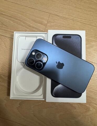 ноутбуки айфон: IPhone 15 Pro, Колдонулган, 512 ГБ, Blue Titanium, Куту, 87 %