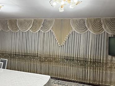 красивые шторы: Комплект штор, С ламбрекеном, Готовое изделие, Б/у, Для зала — 4