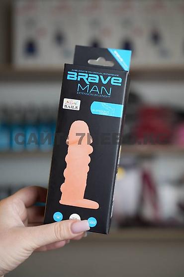 Товары для взрослых: Мягкая реалистичная стимулирующая «Brave Man» с подхватом мошонки и — 2