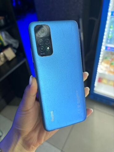 xiaomi телефон: Xiaomi, Redmi Note 11, Б/у, 64 ГБ, цвет - Голубой, 2 SIM