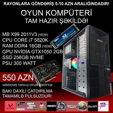 Masaüstü kompüterlər və iş stansiyaları: Oyun üçün Kompüter "DDR4 Core i7 5820K GTX1050 2GB 256GB NVME” ⭐Tək -da lalafo.az — 1 Masaüstü kompüterlər və iş stansiyaları: Oyun üçün Kompüter "DDR4 Core i7 5820K GTX1050 2GB 256GB NVME” ⭐Tək — 1