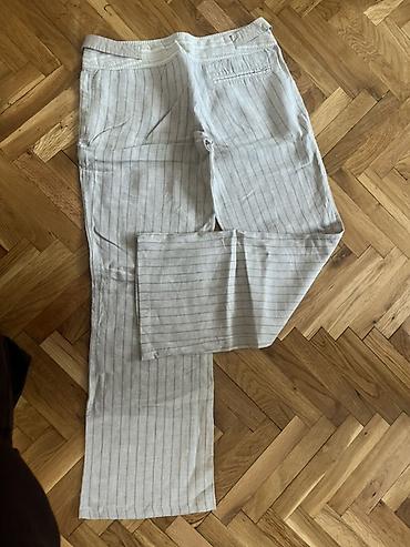 ugg cizme sa grejacima: Ženske PS FASHION pantalone u svetlosivoj boji sa finim vertikalnim — 2