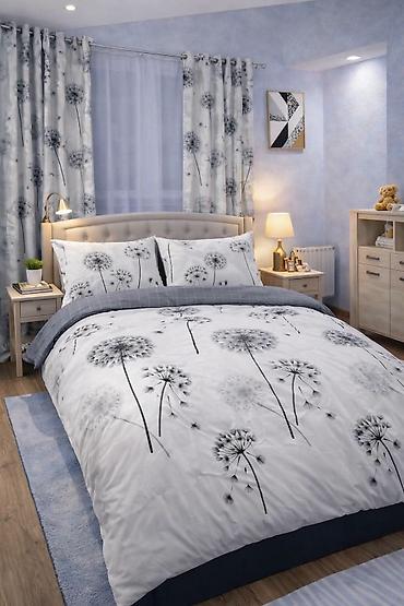 jastuci za lezaljke d: Komplet posteljine sa zavesama – floralni dizajn - Set za uređenje — 2