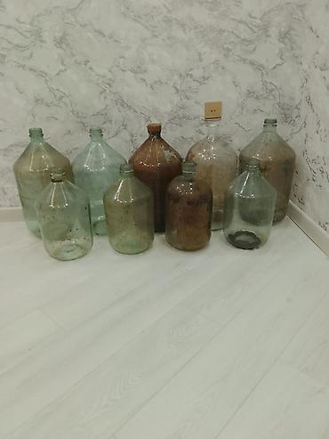 şef qapi: Şüşə damacana dəsti - Material: qalın, şəffaf və açıq-yaşıl tonlarda — 1