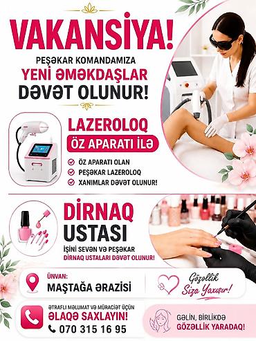 professional santexnik ustasi: Dırnaq ustası birdə lazer aparatı olan işci istəyirəm i Maştaga — 1