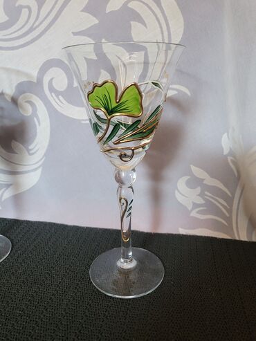 Čaše: Case za vino,rucno oslikane,kristalno staklo iz 80ih.god. Case rucno — 6