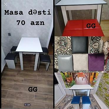 avanqard stol stul: Mətbəx üçün, Yeni, Açılmayan, Dördbucaq masa, 4 stul — 1
