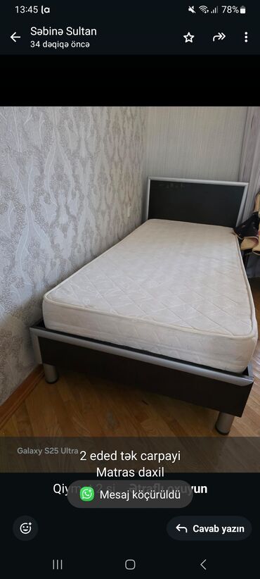tek matraslar: Təknəfərlik çarpayı, Bazasız, Matras ilə, Siyirməsiz