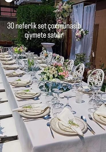 Digər biznes avadanlığı: 4 ədəd stol 30 ədəd stul 30 ədəd 3 lü boşqab 30 su ve sok bakalı 30 — 1