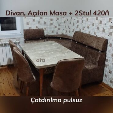 metbex ucun divanlar: Mətbəx dəsti Açılan Masa + Divan + 2 Stul Qiymət : 410-420₼