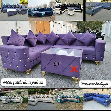 Sifarişlə divan dəstləri: Sifarişlə hazırlanır, rəng seçimi var. Künc divan və oturacaq — 7