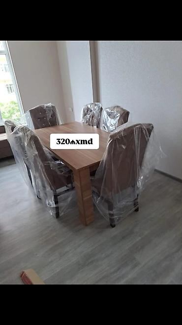 stulları: Yemək otağı dəsti – masa + 6 ədəd stul - Komplekt: 1 ədəd düzbucaqlı — 8