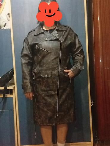Plaşlar: Qadın üçün uzun dəri görünümlü plaş-kurtka nağd alan olsa endirim — 2