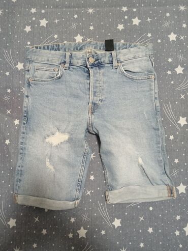 Shorts, Britches: Jeans, color - Light blue, Single-colored