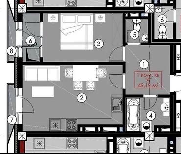 жк brooklyn: 1 комната, 49 м², Элитка, 5 этаж, ПСО (под самоотделку) — 4