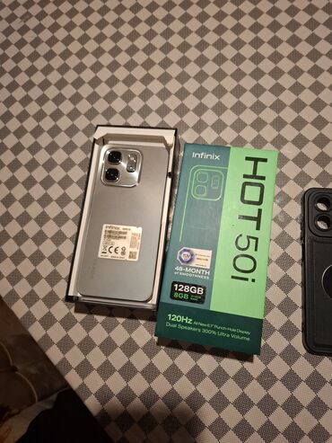 infinix note 40 pro qiymeti: Infinix HOT 50i, 128 GB, rəng - Boz, Sensor, Face ID, Sənədlərlə
