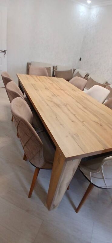 aci badam: Для гостиной, Б/у, Нераскладной, Прямоугольный стол, 8 стульев