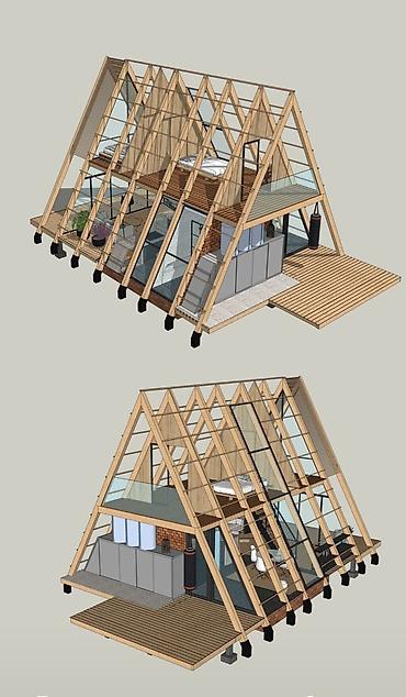 карликовой кури: Беседка 6 x 6 x 7 м, Дерево — 5