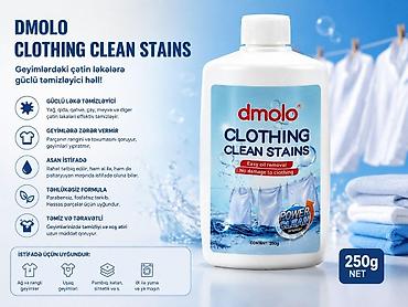 Дом и сад: Ləkə təmizləyən maye 250ml DMOLO Clothing Clean Stains 250 q – — 1