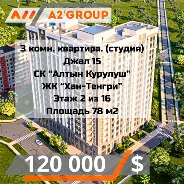 продажа квартир срочно: 3 комнаты, 78 м², Элитка, 2 этаж, Евроремонт