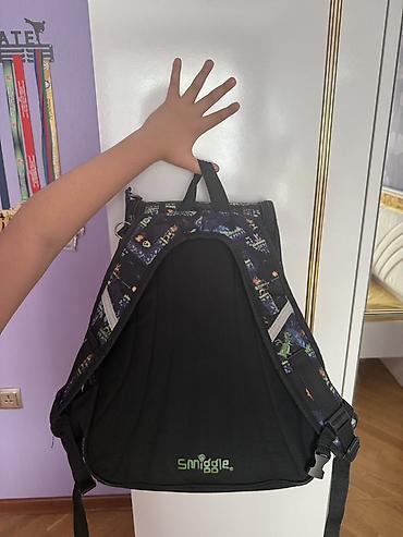 smiggle: Smiggle brendli uşaq/gənc oğlan üçün bel çantası - Dizayn: Qara fon — 2