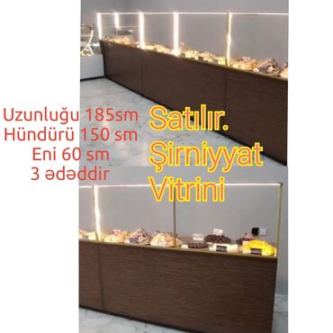 permanent qaş qiymeti: Şirniyyat vitrini satılır. Yenidir çox az istifadə olunub.Mağaza