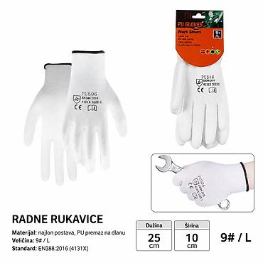 KMT Bela PU rukavice 9# / L – SKU: 9368926 - Namena: praktičan pribor