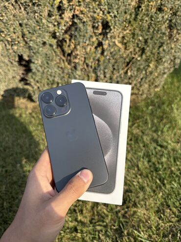 телефон олди сотди ош: IPhone 15 Pro, Колдонулган, 256 ГБ, Кара, Коргоочу айнек, Каптама, Куту, Бөлүп төлөө менен, 87 %