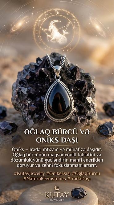 kulon 720: Kutay Jewelry – Bürc daşları kolleksiyası - Oğlaq bürcü üçün Oniks — 1