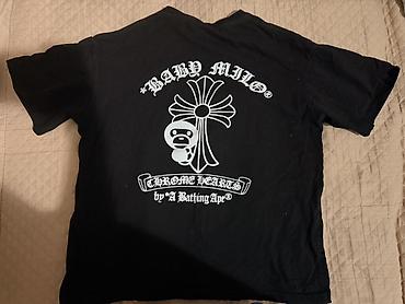 Футболкалар: Футболка BAPE x Chrome Hearts “Baby Milo” - Цвет: чёрный - Принты — 2