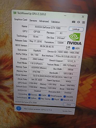 Комплектующие для ПК: Видеокарта для ПК, Б/у, Gigabyte, GeForce GTX, 8 ГБ — 2