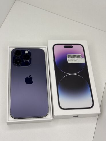 Apple iPhone: IPhone 14 Pro, Б/у, 256 ГБ, Deep Purple, Коробка, 90 %