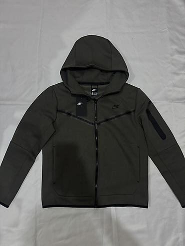 nike tech flece: Мужская толстовка, M, Nike, Новый, цвет - Зеленый, Самовывоз — 1