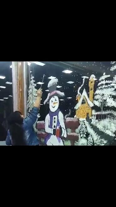 Bayram bəzəkləri: Yeni il vitraj rəsmləri – pəncərə və vitrin bəzəyi - Xidmət: Şüşə — 3