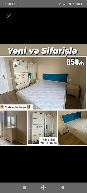 Sifarişlə mebel: Yataq otağı dəsti – Yeni və sifarişlə Qiymət: 850 ₼ (şəkildə — 1
