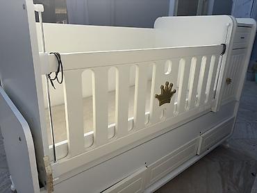 divan desti: Uşaq beşiyi – çoxfunksiyalı “Mi Bebe” model - Rəng: ağ, qızılı tac — 1