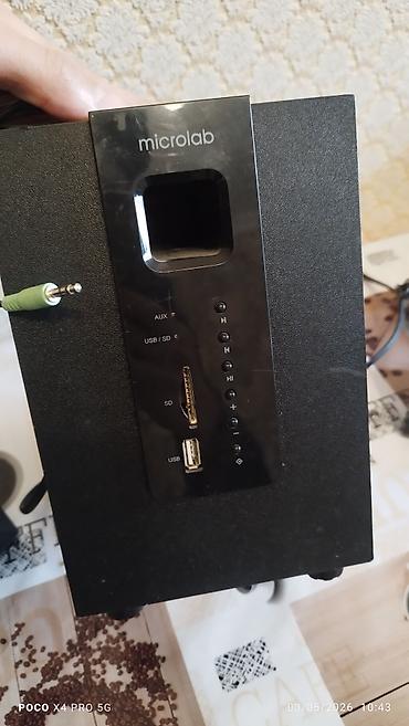 aux sunur: Microlab 2.1 akustik sistemi - Komplekt: 1 subwoofer + 2 peyk dinamik — 2